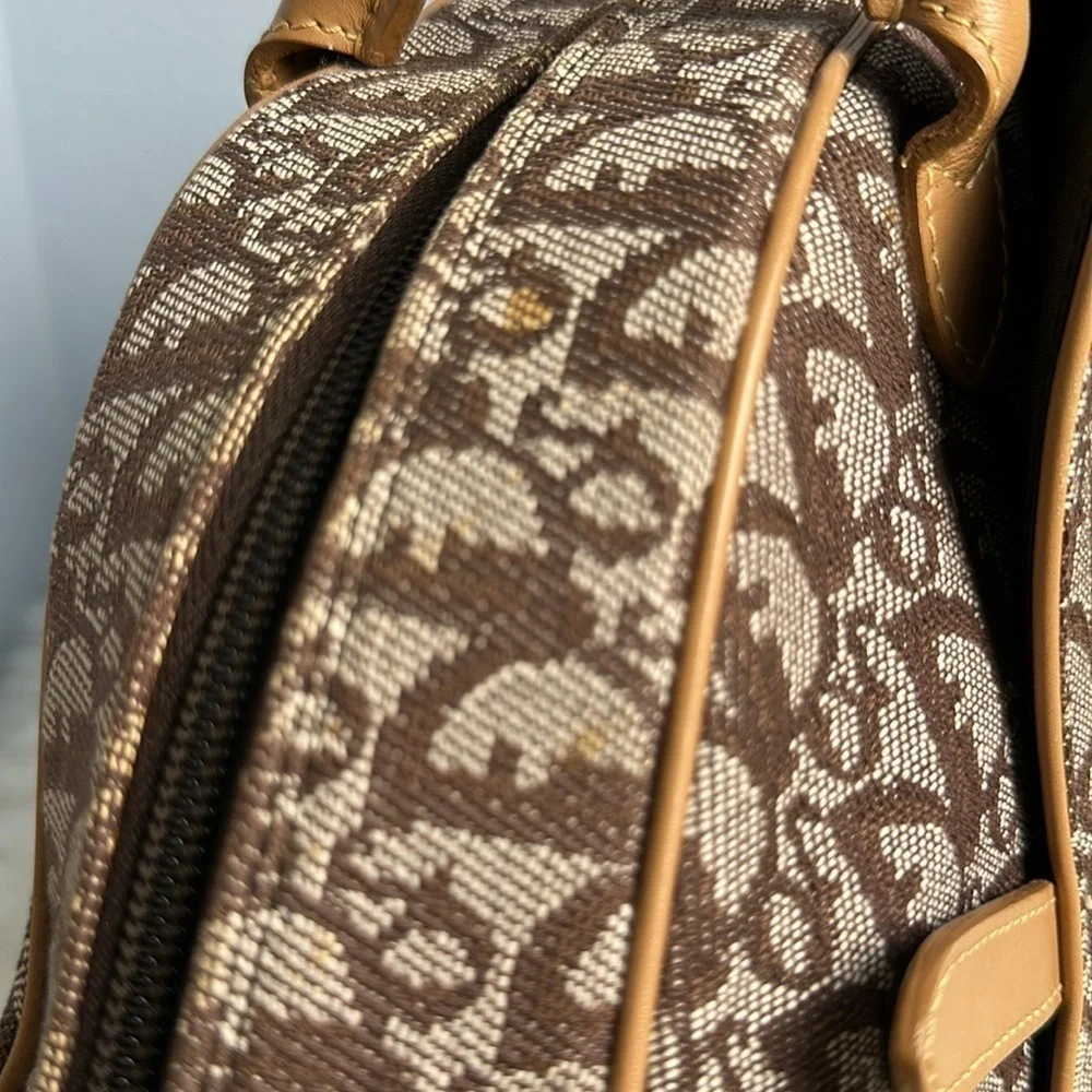 💯Authentic  Christian Dior Double Saddle Diorissimo Canvas & Beige Leather🍀